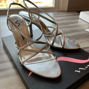 Nina Silver Elegant Strappy Heels